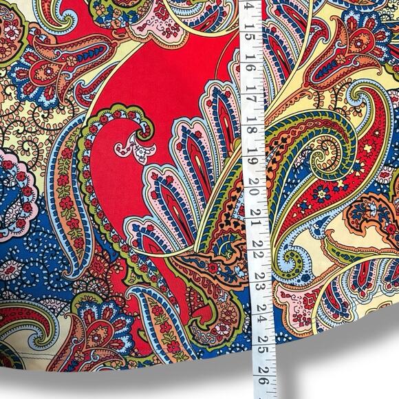 Chico's Top Size 0 (4/6) Multicolor Paisley 3/4 Sleeve Liquid Knit Cold Shoulder - Picture 7 of 7